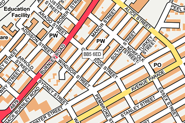 BB5 6ED map - OS OpenMap – Local (Ordnance Survey)
