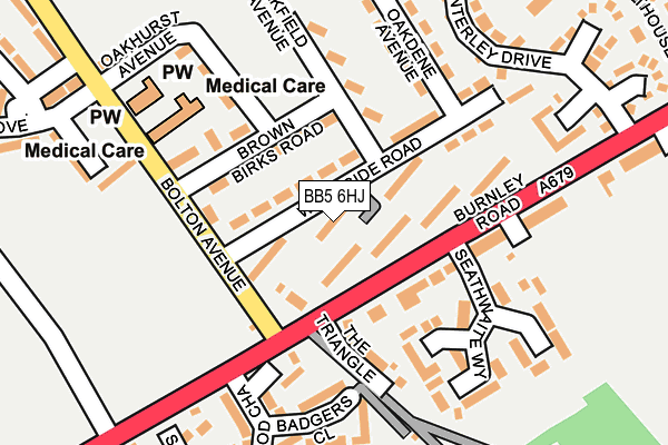 BB5 6HJ map - OS OpenMap – Local (Ordnance Survey)