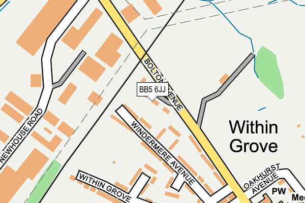 BB5 6JJ map - OS OpenMap – Local (Ordnance Survey)