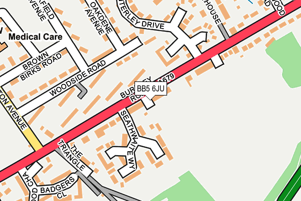 BB5 6JU map - OS OpenMap – Local (Ordnance Survey)