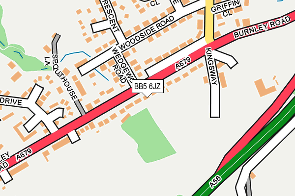BB5 6JZ map - OS OpenMap – Local (Ordnance Survey)