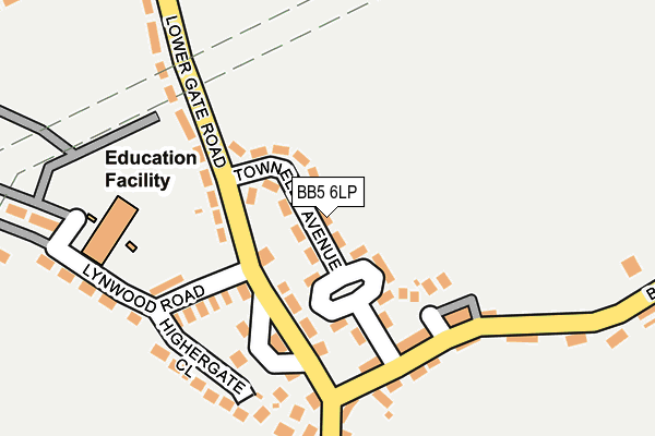 BB5 6LP map - OS OpenMap – Local (Ordnance Survey)