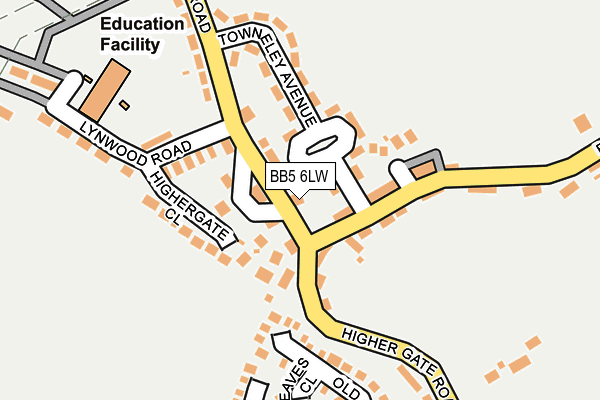 BB5 6LW map - OS OpenMap – Local (Ordnance Survey)