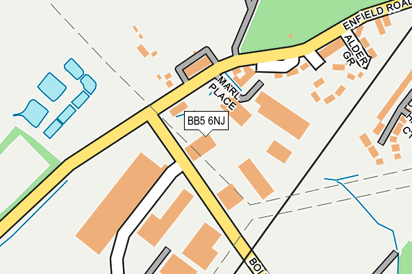 BB5 6NJ map - OS OpenMap – Local (Ordnance Survey)