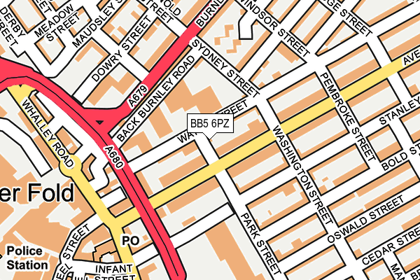 BB5 6PZ map - OS OpenMap – Local (Ordnance Survey)