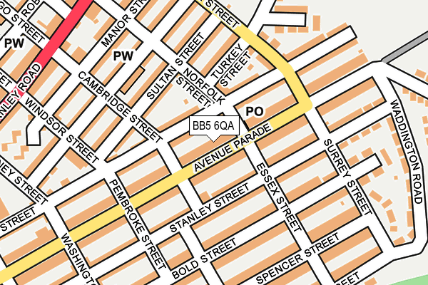 BB5 6QA map - OS OpenMap – Local (Ordnance Survey)