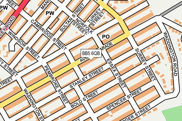 BB5 6QB map - OS OpenMap – Local (Ordnance Survey)