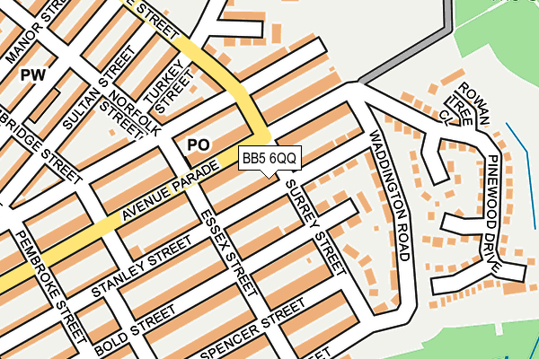 BB5 6QQ map - OS OpenMap – Local (Ordnance Survey)