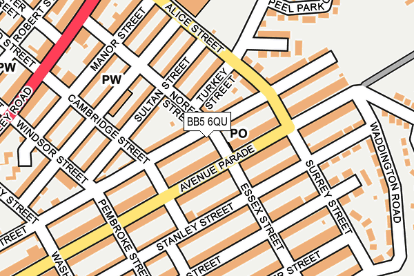 BB5 6QU map - OS OpenMap – Local (Ordnance Survey)