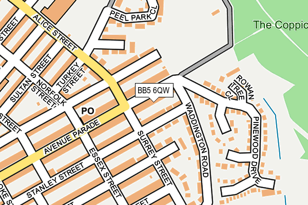 BB5 6QW map - OS OpenMap – Local (Ordnance Survey)