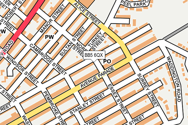 BB5 6QX map - OS OpenMap – Local (Ordnance Survey)