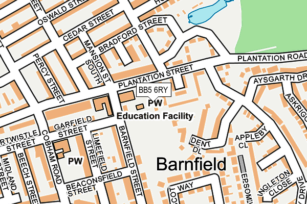 BB5 6RY map - OS OpenMap – Local (Ordnance Survey)