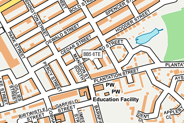 BB5 6TE map - OS OpenMap – Local (Ordnance Survey)