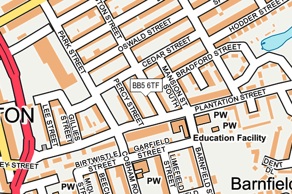 BB5 6TF map - OS OpenMap – Local (Ordnance Survey)
