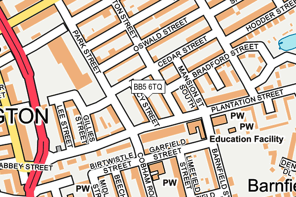 BB5 6TQ map - OS OpenMap – Local (Ordnance Survey)