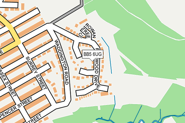 BB5 6UG map - OS OpenMap – Local (Ordnance Survey)