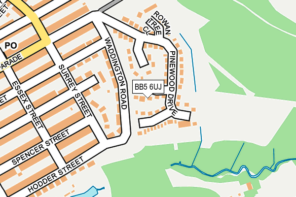 BB5 6UJ map - OS OpenMap – Local (Ordnance Survey)