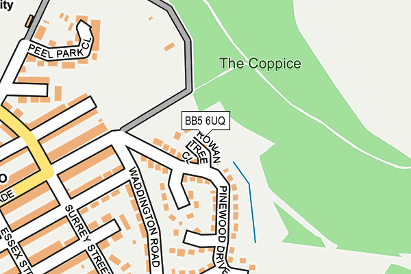 BB5 6UQ map - OS OpenMap – Local (Ordnance Survey)