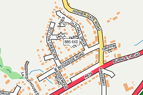 BB5 6XD map - OS OpenMap – Local (Ordnance Survey)
