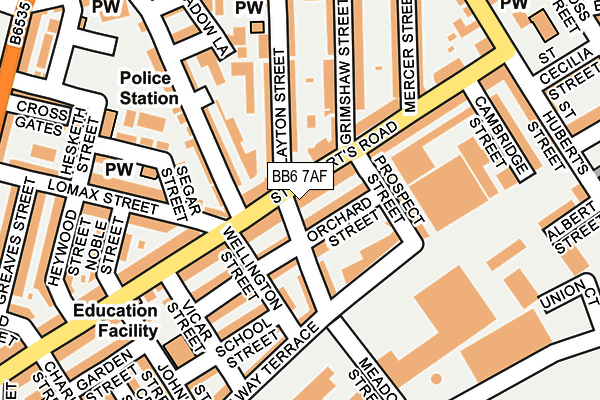 BB6 7AF map - OS OpenMap – Local (Ordnance Survey)