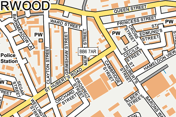 BB6 7AR map - OS OpenMap – Local (Ordnance Survey)