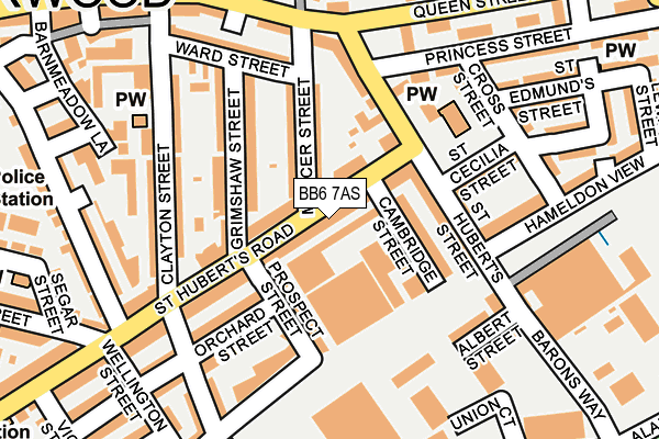 BB6 7AS map - OS OpenMap – Local (Ordnance Survey)