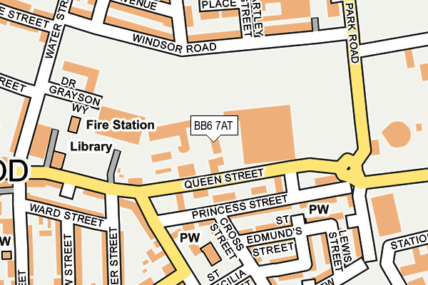 BB6 7AT map - OS OpenMap – Local (Ordnance Survey)