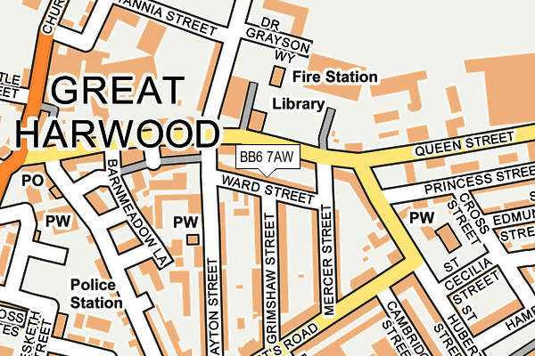 BB6 7AW map - OS OpenMap – Local (Ordnance Survey)