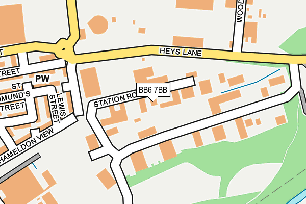 BB6 7BB map - OS OpenMap – Local (Ordnance Survey)