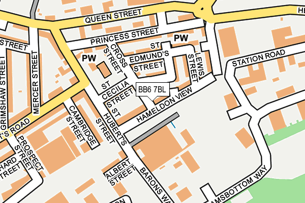 BB6 7BL map - OS OpenMap – Local (Ordnance Survey)