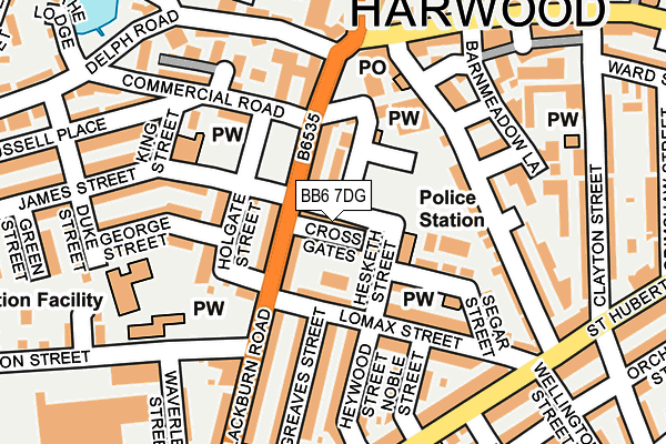 BB6 7DG map - OS OpenMap – Local (Ordnance Survey)