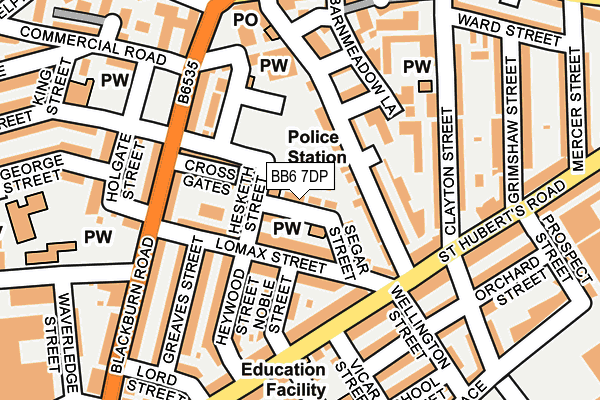 BB6 7DP map - OS OpenMap – Local (Ordnance Survey)