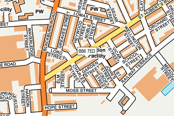 BB6 7ED map - OS OpenMap – Local (Ordnance Survey)