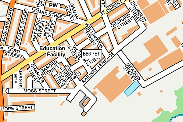 BB6 7ET map - OS OpenMap – Local (Ordnance Survey)