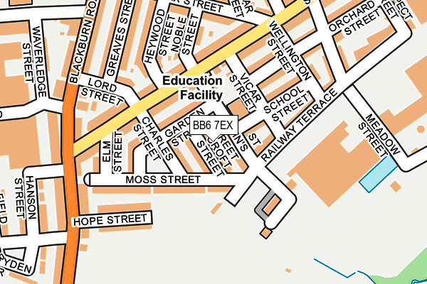 BB6 7EX map - OS OpenMap – Local (Ordnance Survey)