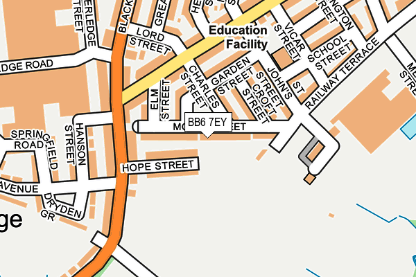 BB6 7EY map - OS OpenMap – Local (Ordnance Survey)