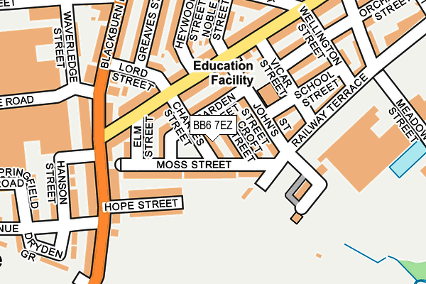 BB6 7EZ map - OS OpenMap – Local (Ordnance Survey)