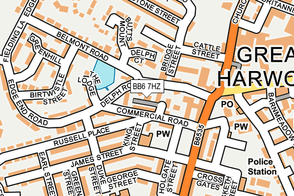 BB6 7HZ map - OS OpenMap – Local (Ordnance Survey)