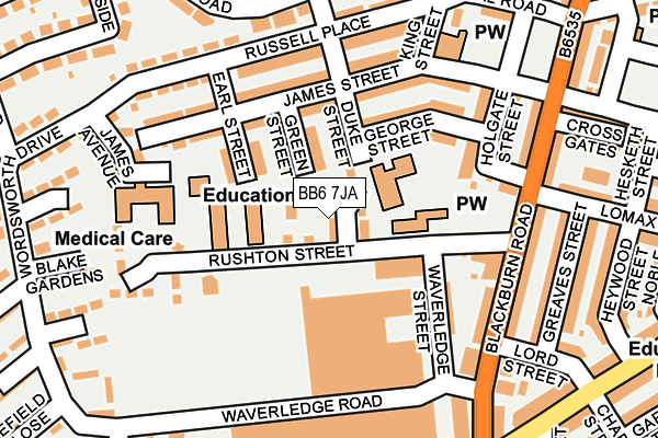 BB6 7JA map - OS OpenMap – Local (Ordnance Survey)