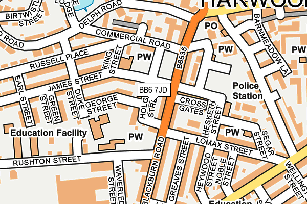 BB6 7JD map - OS OpenMap – Local (Ordnance Survey)