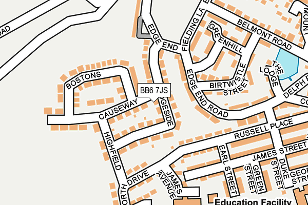 BB6 7JS map - OS OpenMap – Local (Ordnance Survey)