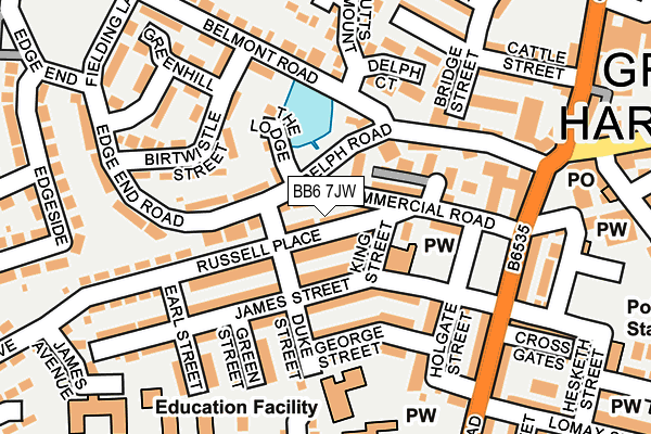 BB6 7JW map - OS OpenMap – Local (Ordnance Survey)