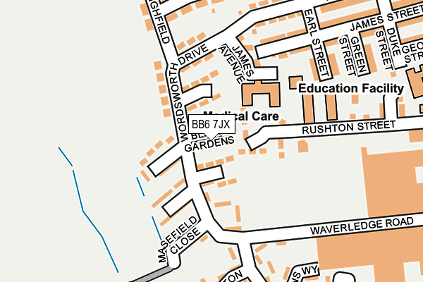 BB6 7JX map - OS OpenMap – Local (Ordnance Survey)