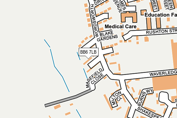 BB6 7LB map - OS OpenMap – Local (Ordnance Survey)