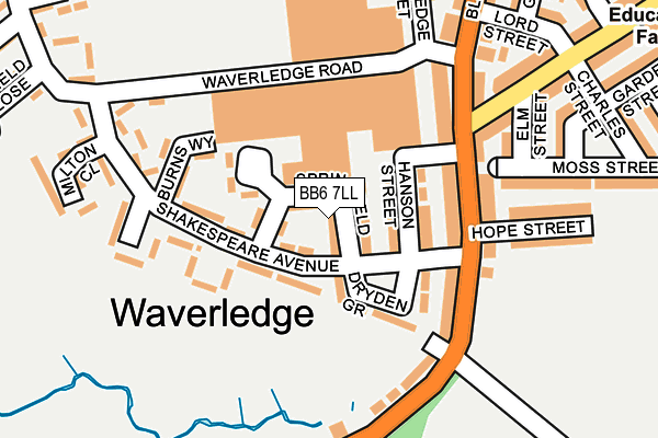 BB6 7LL map - OS OpenMap – Local (Ordnance Survey)