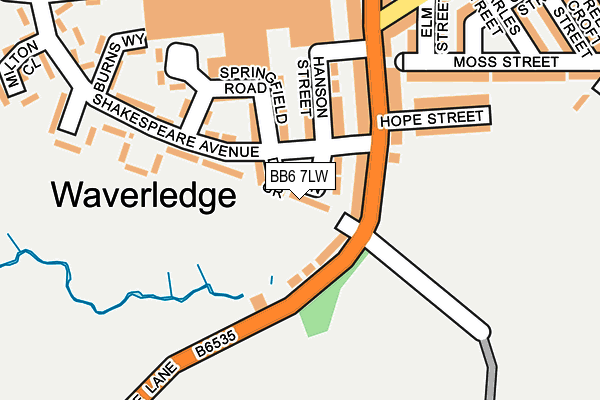 BB6 7LW map - OS OpenMap – Local (Ordnance Survey)