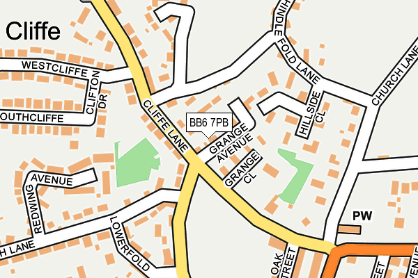 BB6 7PB map - OS OpenMap – Local (Ordnance Survey)