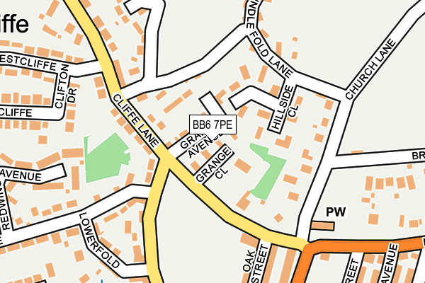 BB6 7PE map - OS OpenMap – Local (Ordnance Survey)