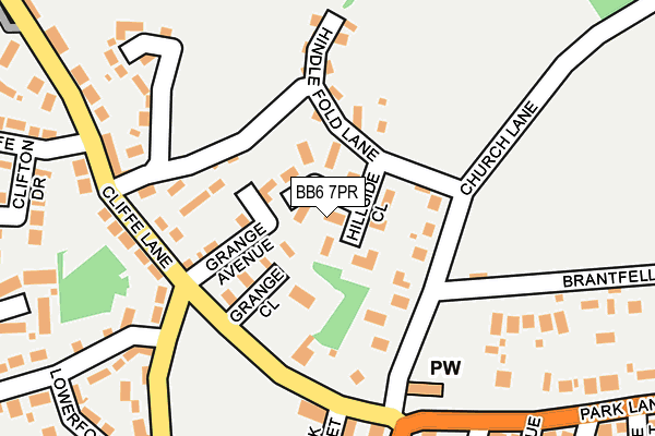 BB6 7PR map - OS OpenMap – Local (Ordnance Survey)