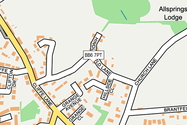 BB6 7PT map - OS OpenMap – Local (Ordnance Survey)